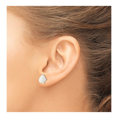 Sterling Silver 10mm Mother of Pearl Flower Stud Earrings – view 3
