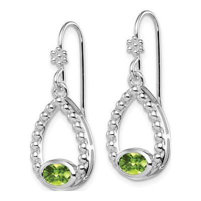 Sterling Silver Peridot Dangle Earrings – view 3