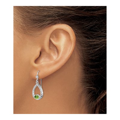 Sterling Silver Peridot Dangle Earrings – view 4
