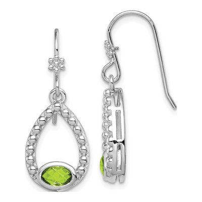 Sterling Silver Peridot Dangle Earrings