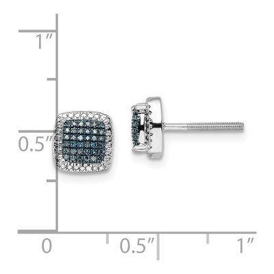 Sterling Silver 0.22 ct tw 0.65mm Round Diamond Square Stud Earrings – view 6