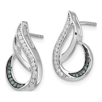 Sterling Silver 1/7 ct tw Diamond Dangle Earrings – view 3