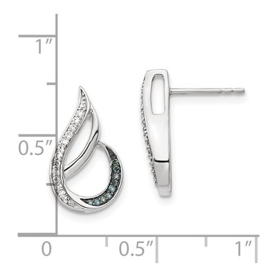 Sterling Silver 1/7 ct tw Diamond Dangle Earrings – view 6