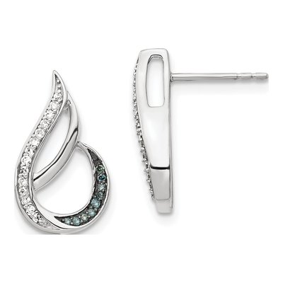 Sterling Silver 1/7 ct tw Diamond Dangle Earrings