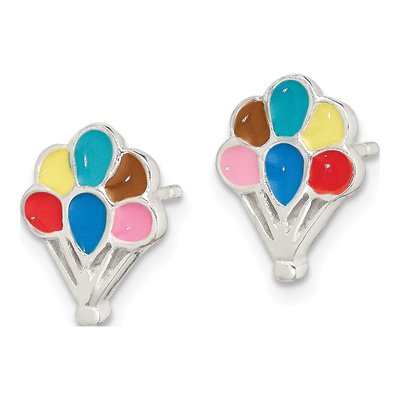 Sterling Silver Enamel Balloon Stud Earrings – view 3