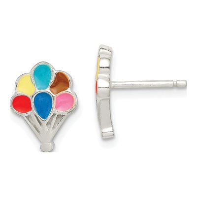 Sterling Silver Enamel Balloon Stud Earrings