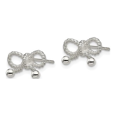Sterling Silver Bow Stud Earrings – view 3