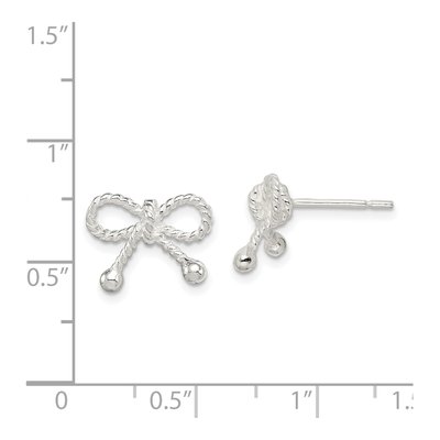 Sterling Silver Bow Stud Earrings – view 5