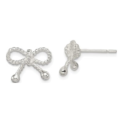 Sterling Silver Bow Stud Earrings