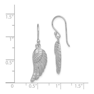 Sterling Silver CZ Wings Dangle Earrings – view 5