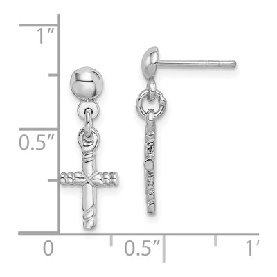 Sterling Silver Cross Dangle Earrings – view 5