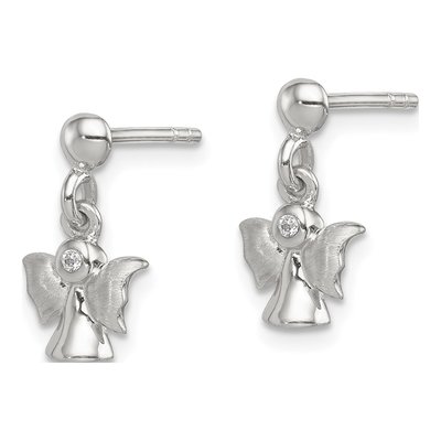 Sterling Silver CZ Angel Dangle Earrings – view 3