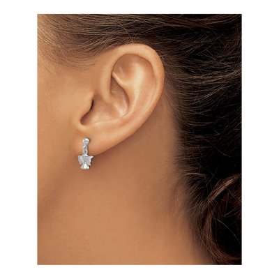 Sterling Silver CZ Angel Dangle Earrings – view 4