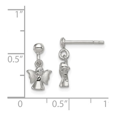 Sterling Silver CZ Angel Dangle Earrings – view 5