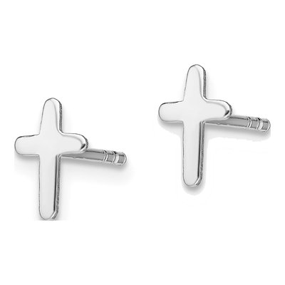 Sterling Silver Latin Cross Stud Earrings – view 3
