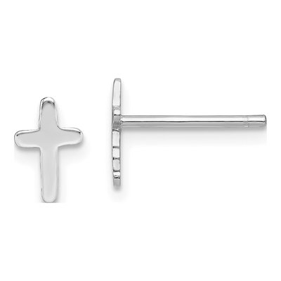 Sterling Silver Latin Cross Stud Earrings