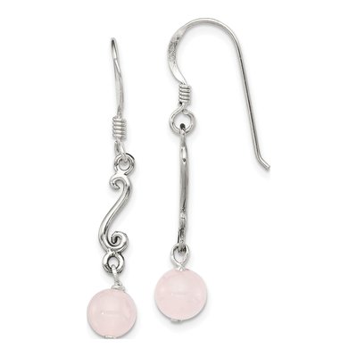 Sterling Silver Quartz Swirl Dangle Earrings