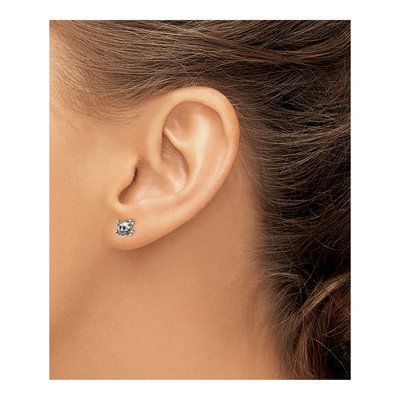 Sterling Silver Skull Stud Earrings – view 4