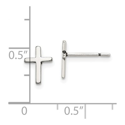 Sterling Silver Latin Cross Stud Earrings – view 5