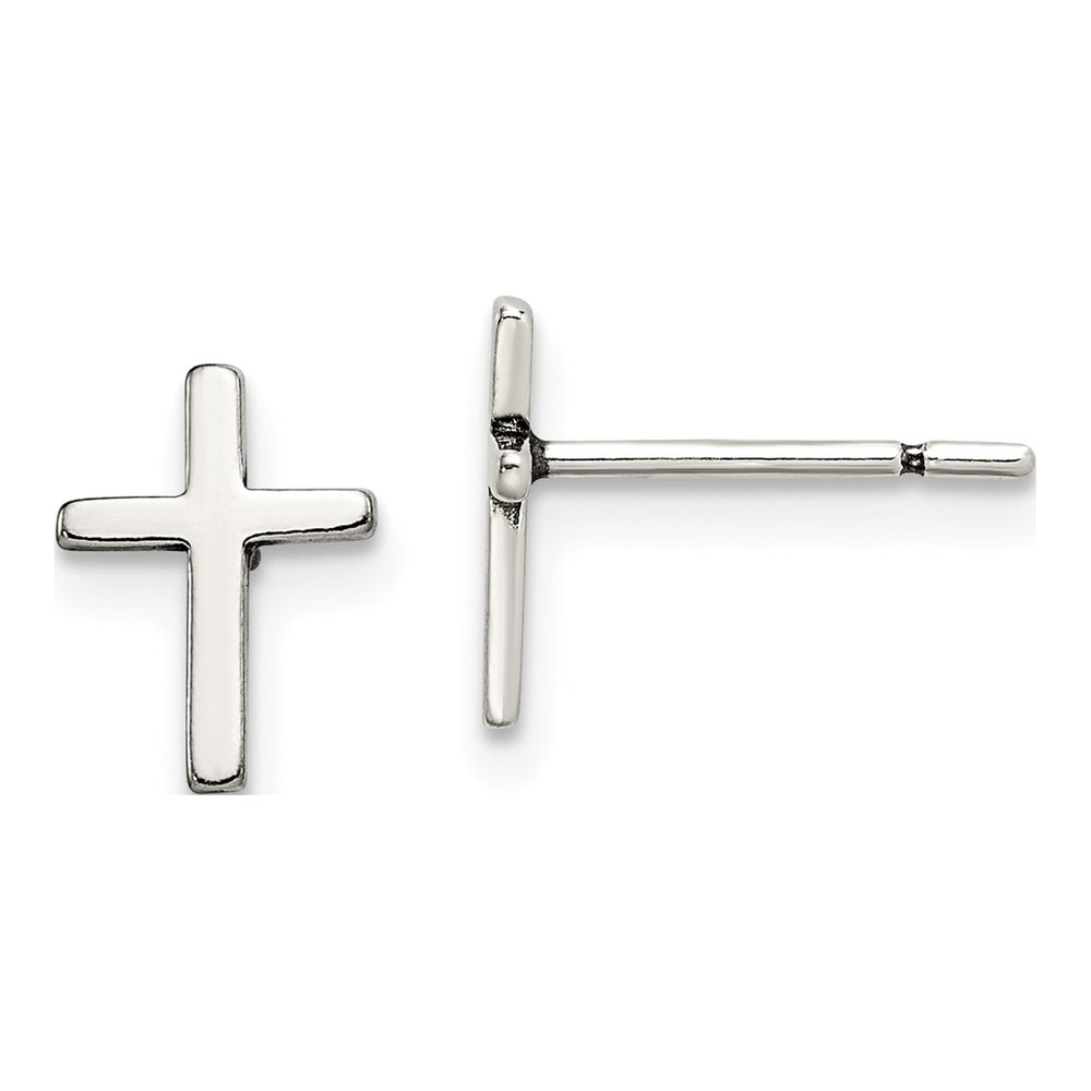 Sterling Silver Latin Cross Stud Earrings