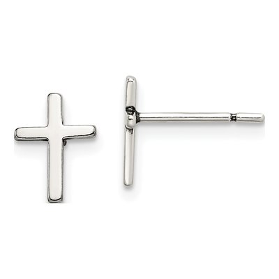 Sterling Silver Latin Cross Stud Earrings