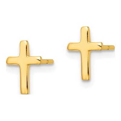 Gold-Plated Sterling Silver Latin Cross Stud Earrings – view 3