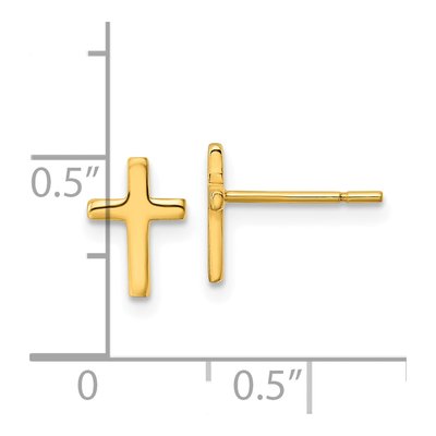 Gold-Plated Sterling Silver Latin Cross Stud Earrings – view 5