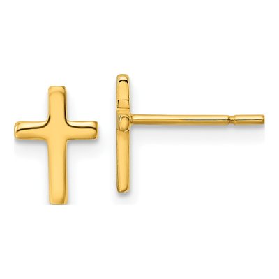 Gold-Plated Sterling Silver Latin Cross Stud Earrings