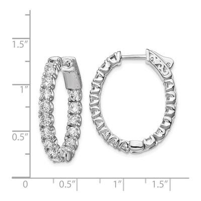 Sterling Silver 29mm CZ Inside-Out Hoop Earrings – view 5