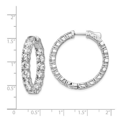 Sterling Silver 32mm CZ Inside-Out Hoop Earrings – view 5