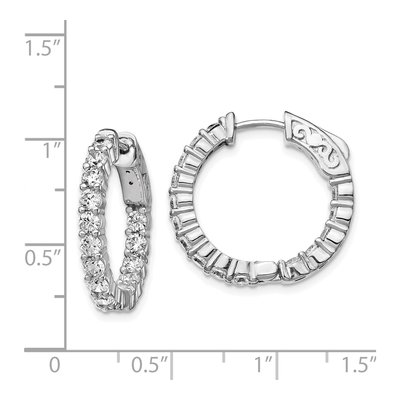 Sterling Silver 21mm CZ Inside-Out Hoop Earrings – view 5