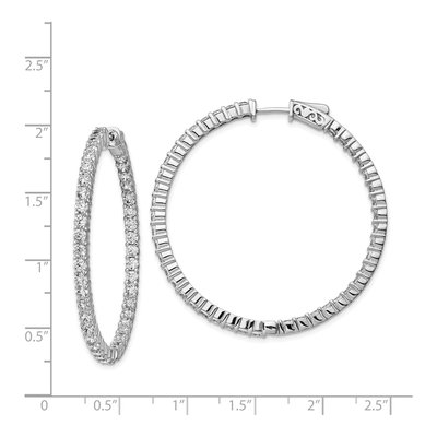 Sterling Silver 44mm CZ Inside-Out Hoop Earrings – view 5