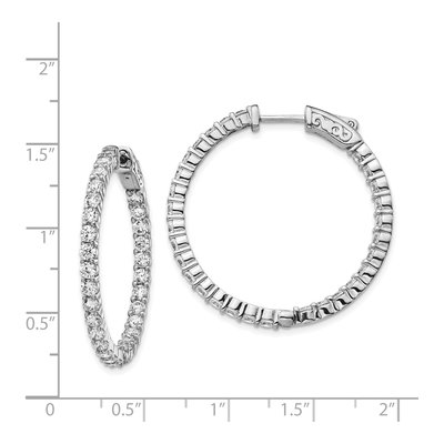 Sterling Silver 34mm CZ Inside-Out Hoop Earrings – view 5