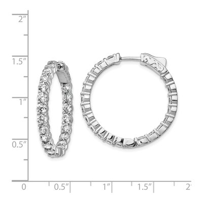 Sterling Silver 29mm CZ Inside-Out Hoop Earrings – view 5