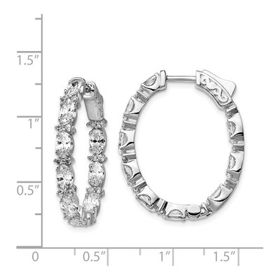 Sterling Silver 30mm CZ Inside-Out Hoop Earrings – view 5