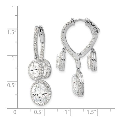 Sterling Silver CZ Fancy Inside-Out Dangle Earrings – view 3