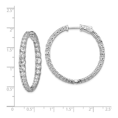 Sterling Silver 38mm CZ Inside-Out Hoop Earrings – view 5