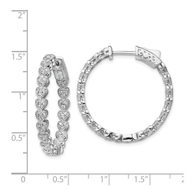 Sterling Silver 30mm CZ Inside-Out Hoop Earrings – view 5