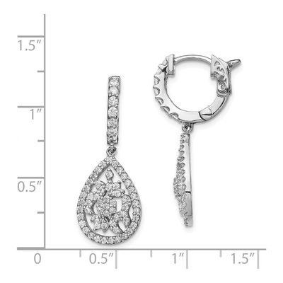 Sterling Silver CZ Teardrop Dangle Earrings – view 5
