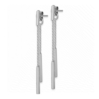 Sterling Silver Bar Front Back Dangle Earrings – view 3
