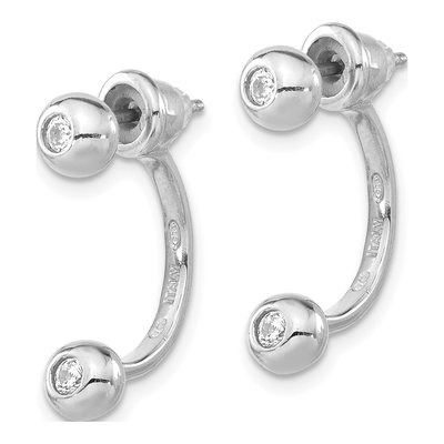 Sterling Silver CZ Front Back Dangle Earrings – view 2