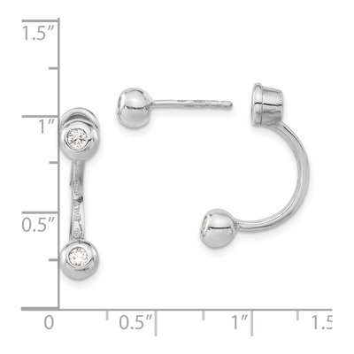 Sterling Silver CZ Front Back Dangle Earrings – view 3