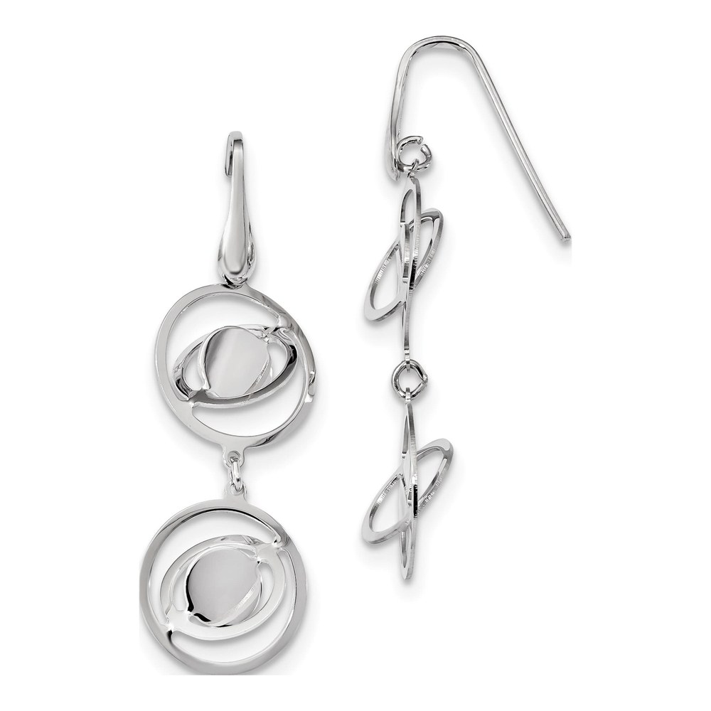 Sterling Silver Twisted Circles Dangle Earrings