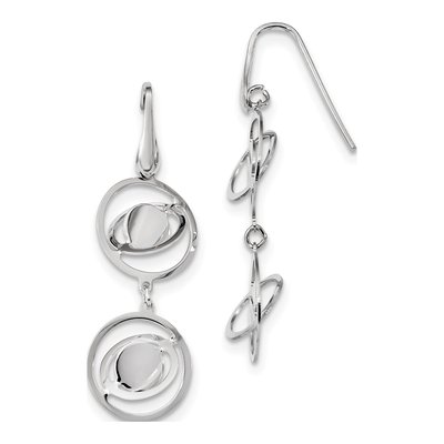 Sterling Silver Twisted Circles Dangle Earrings