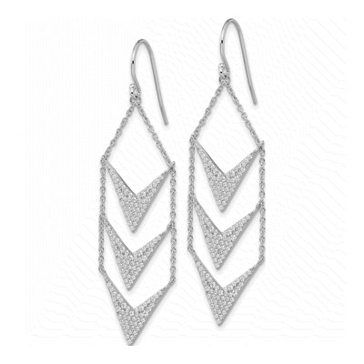 Sterling Silver CZ Dangle Earrings – view 3