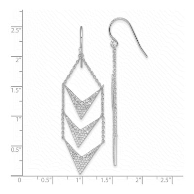 Sterling Silver CZ Dangle Earrings – view 5