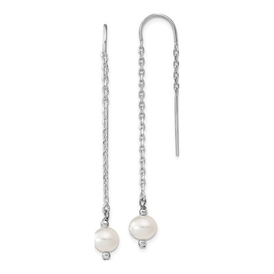 Sterling Silver Freshwater Cultured Pearl Threader Earrings