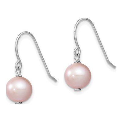 Sterling Silver Purple Freshwater Cultured Pearl Dangle Earrings – view 3