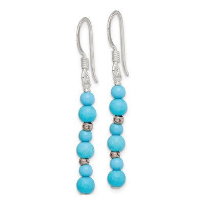 Sterling Silver Dyed Howlite Dangle Earrings – view 3