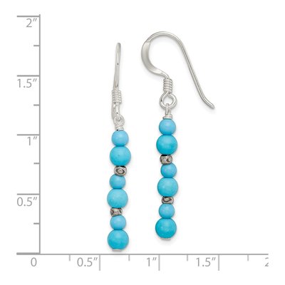Sterling Silver Dyed Howlite Dangle Earrings – view 5